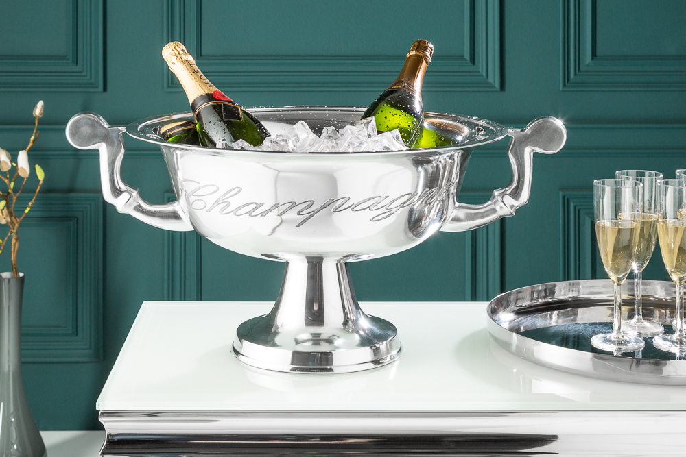 Eleganter Design Sektkühler CHAMPAGNE 40cm silber poliert Flaschenkühler » Jetzt kaufen