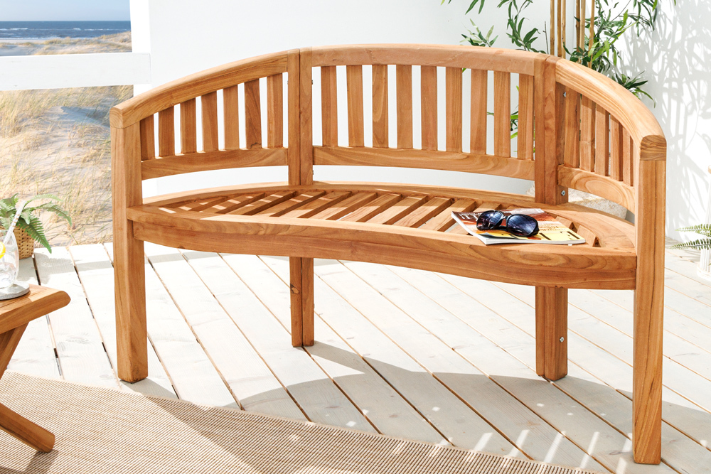 Massive Gartenbank EMPIRE TEAK 120cm natur Teakholz