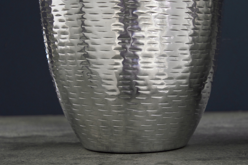 Elegantes Vasen 2er Set ORIENTAL 32cm silber im Rice Hammerschlag Design