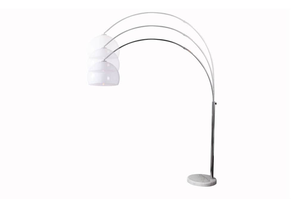 Ausziehbare Bogenlampe LOUNGE DEAL 175-205cm weiß Marmorfuß Stehlampe