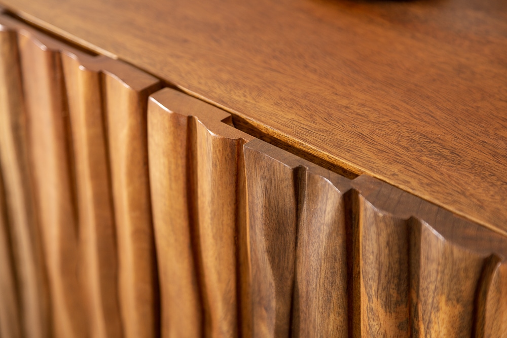 Massives Sideboard AMAZONAS 160cm Mangoholz natürliches Front Design