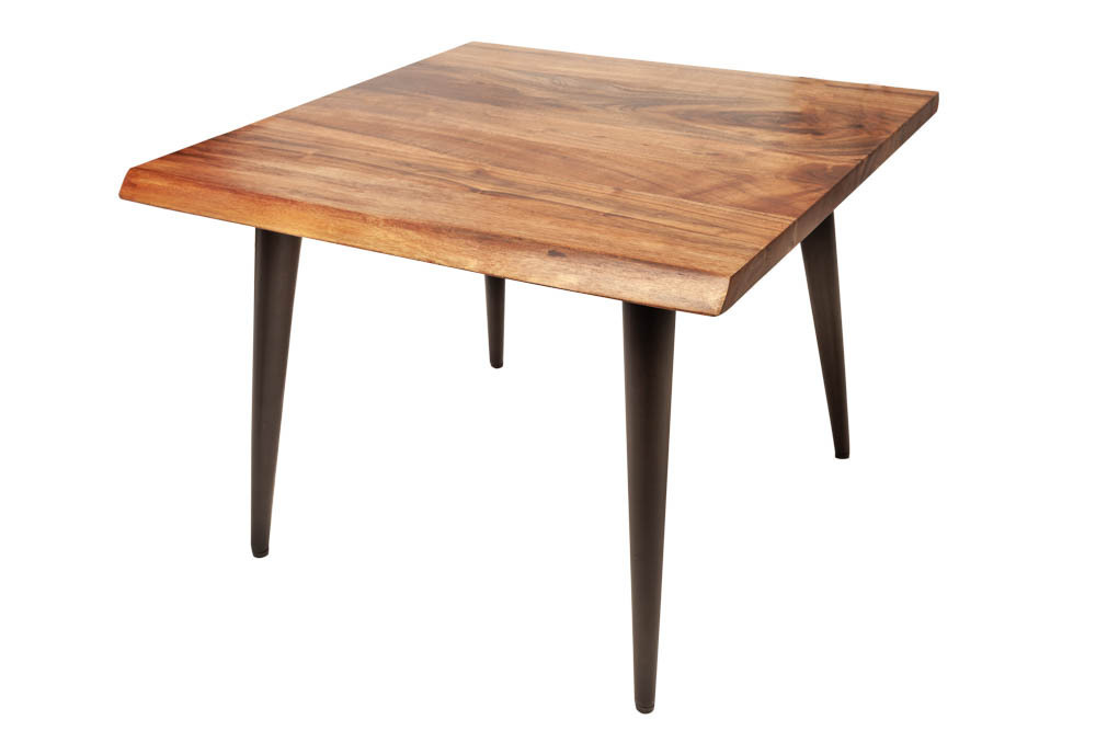 Massiver Beistelltisch ORGANIC LIVING 60cm braun Akazie Couchtisch Live Edge
