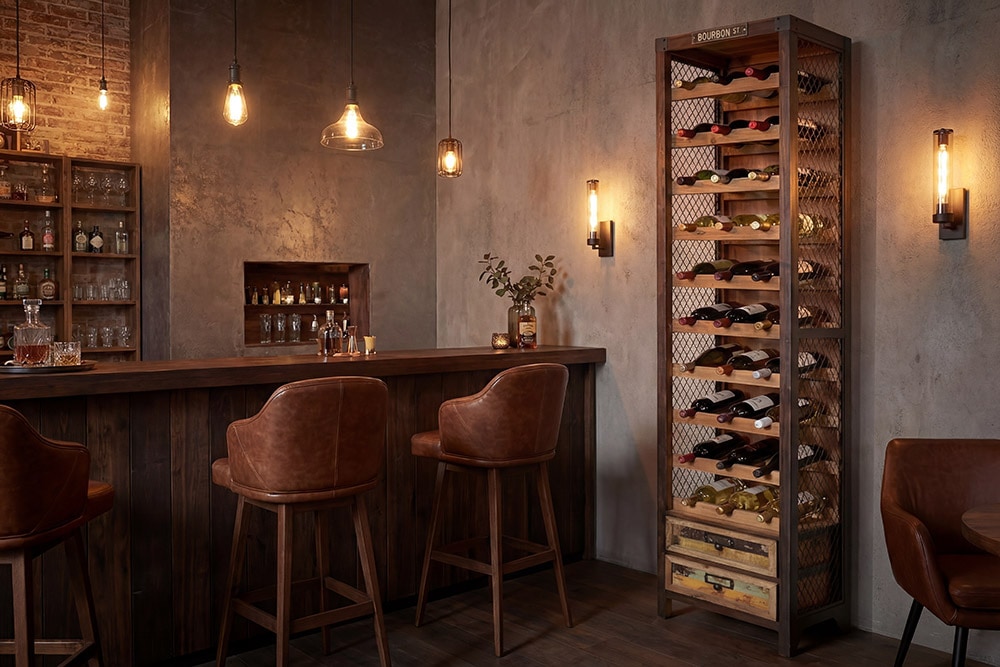 Authentisches Weinregal BODEGA 190cm natur Pinienholz Flaschenregal Schubladen Authentisches Weinregal BODEGA 190cm natur Pinienholz Flaschenregal Schubladen