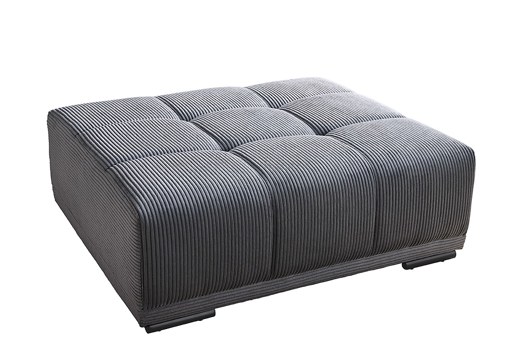 Moderner Hocker ELEGANCIA 110cm anthrazit Cord Fußhocker Sitzhocker
