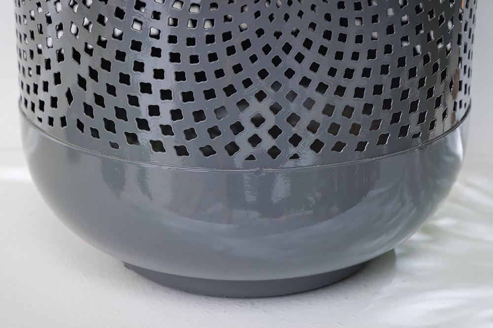 Deko Windlicht CANDLELIGHT 30cm grau Metall handmade Laterne