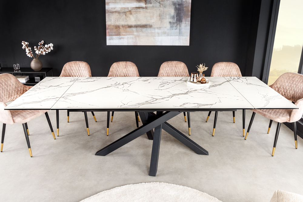 Ausziehbarer Esstisch MARVELOUS 180-220-260cm weiß Marmor Keramik made in Italy » Jetzt kaufen