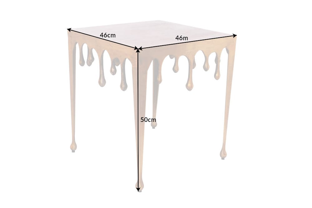 Extravaganter Couchtisch LIQUID LINE L 46cm gold Tropfen-Design