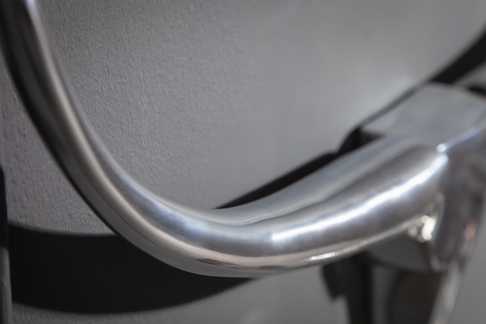 Moderne Design Wanddekoration BULL 75cm silber Aluminium Stierkopf
