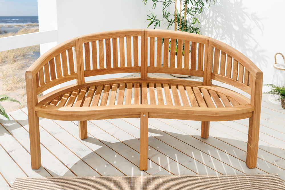 Massive Gartenbank XXL EMPIRE TEAK 150cm natur Teakholz