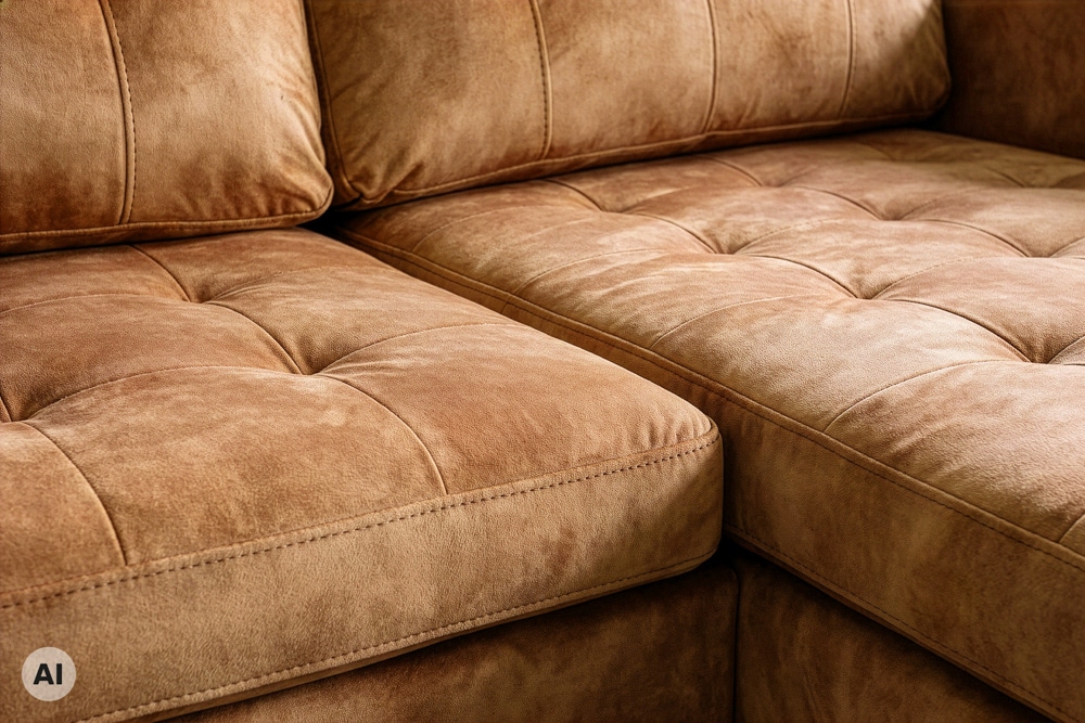 Ecksofa STOCKHOLM 220cm senfgelb Samtstoff Federkern 3-Sitzer-Sofa