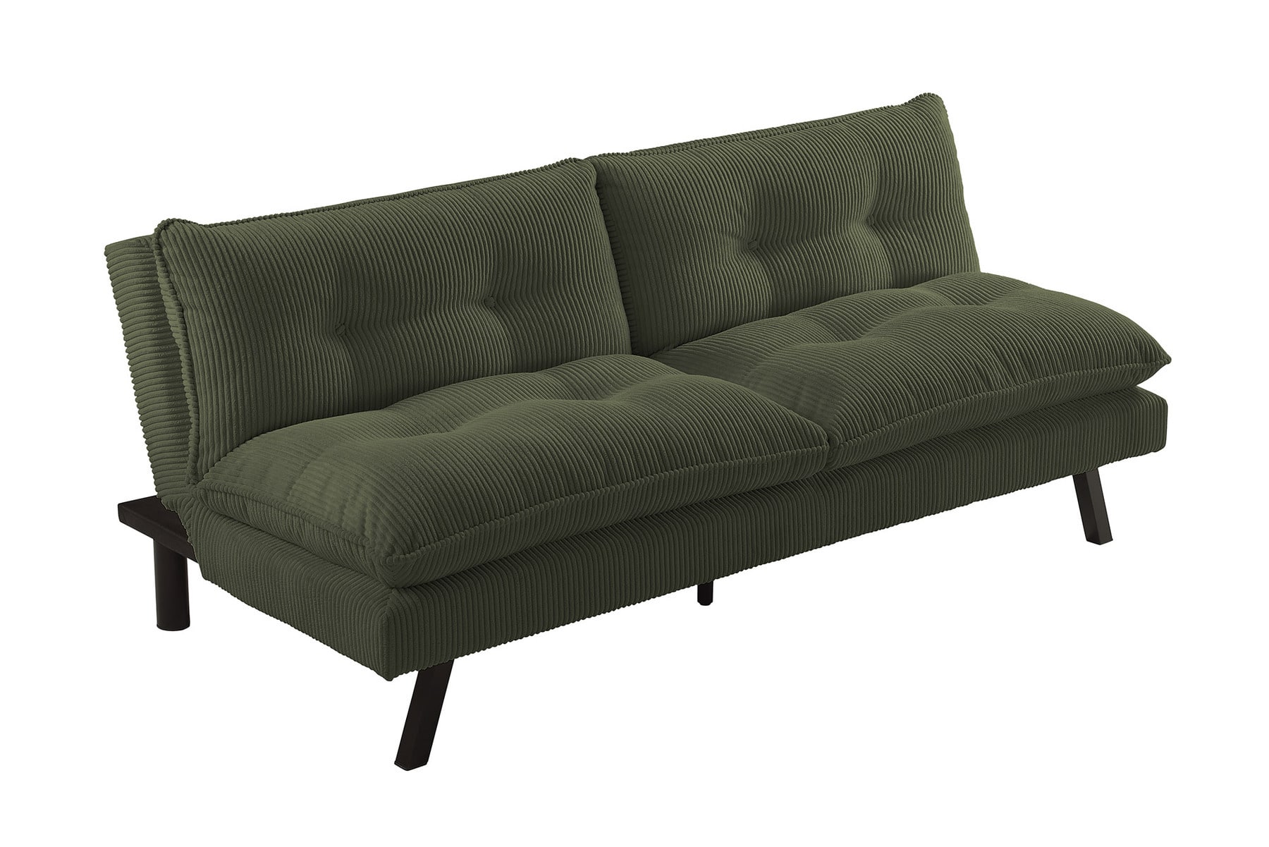 Modernes Schlafsofa COCOONING 190cm grün Cord 3-Sitzer Couch