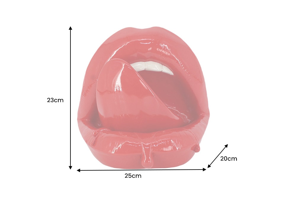 Deko-Figur LIP 25cm rot weiß Hochglanz handmade Pop-Art