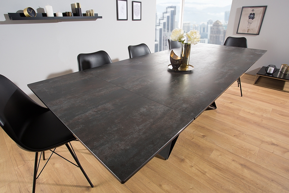 Ausziehbarer Esstisch PROMETHEUS 180-220-260cm Lava Keramik made in Italy