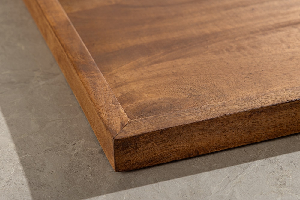 Massives Tablett MAKASSAR 50cm braun Mangoholz honey finish handmade