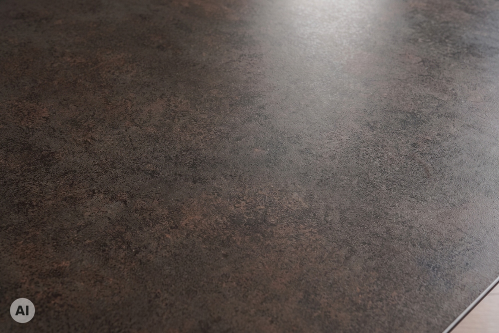 Design Esstisch DIAMOND 180-260cm rost Keramik Metallgestell bronze