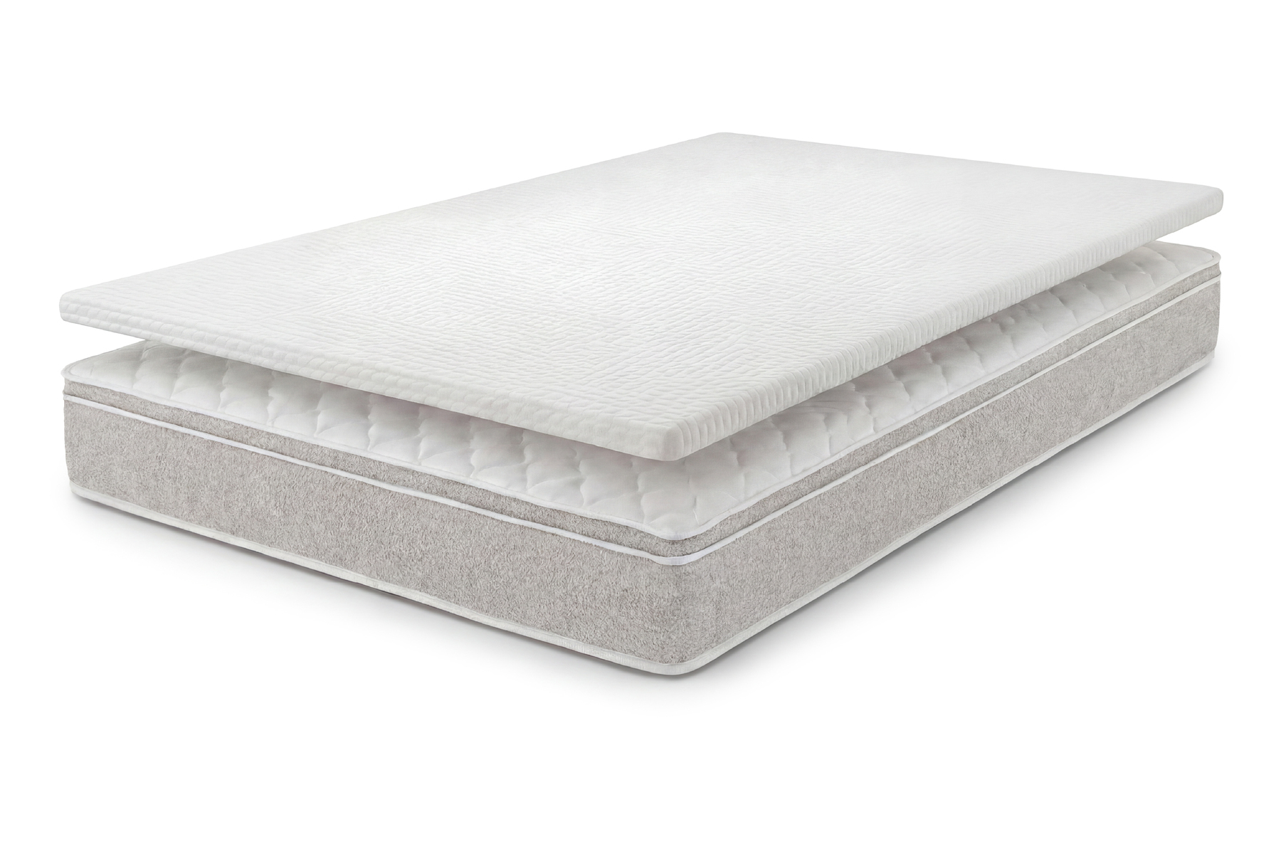 Bequeme Matratze mit Topper CLOUD FLEX 180x200cm greige Tonnentaschenfederkern 9-Zonen