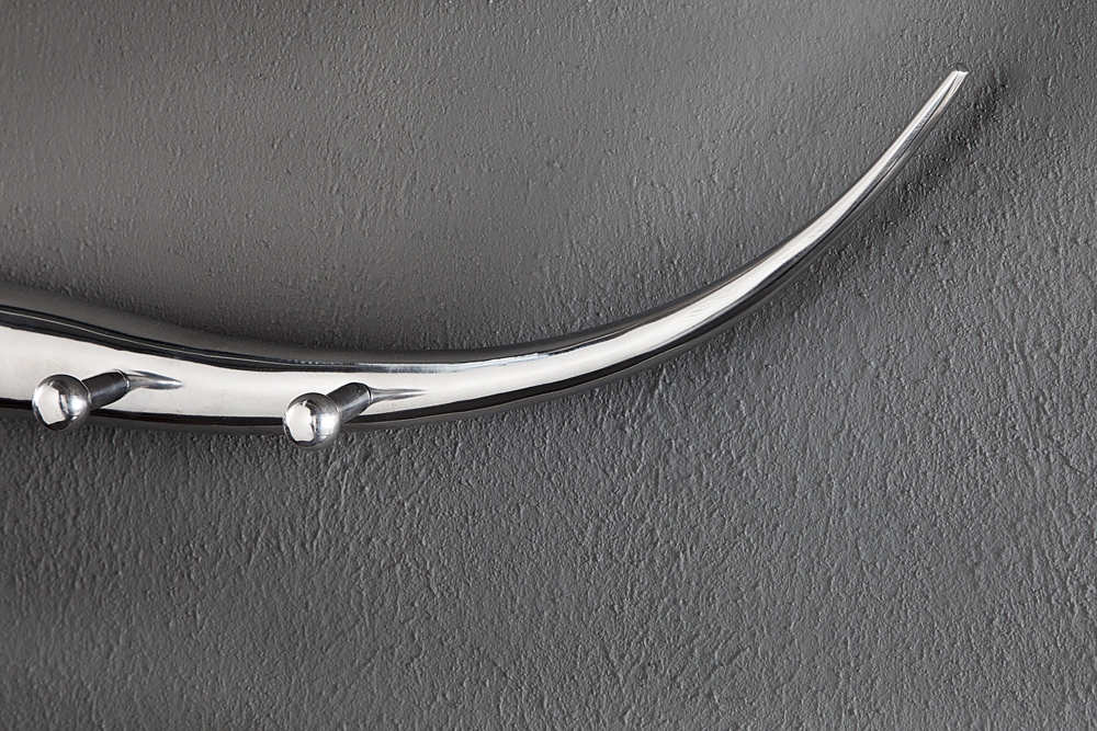 Design Garderobe BULL 100cm Aluminium Wanddekoration Stierkopf