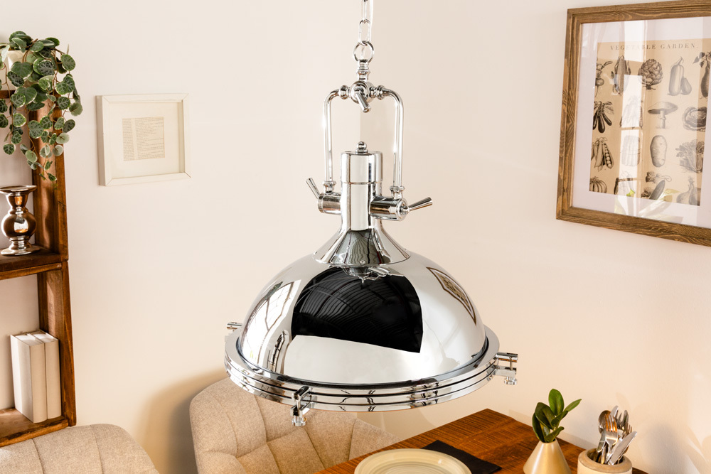 Industrial Hängelampe INDUSTRIAL 45cm silber Chrom Designklassiker