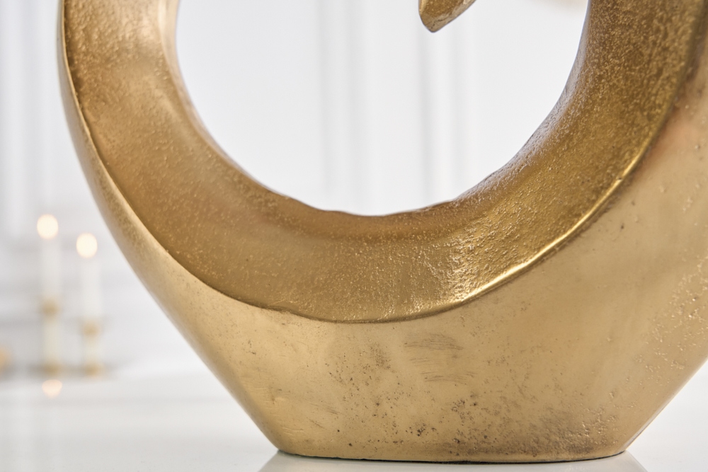 Moderne Vase WAVE 47cm gold Aluminium poliert Dekoration