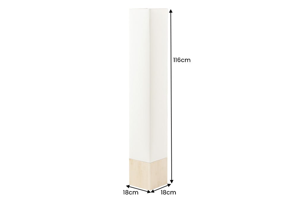 Moderne Stehlampe AGAPUNE 120cm weiß hellbraun Bambusfuß Stoffschirm