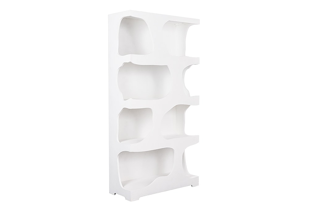 Abstraktes Regal ART AMBIENTE 180cm weiß Beton strukturiert Standregal