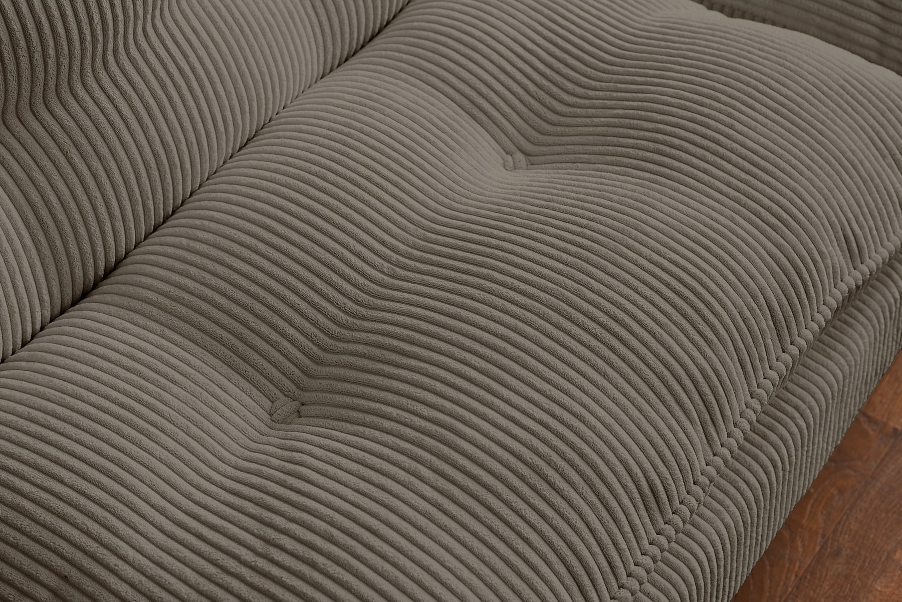 Modernes Schlafsofa COCOONING 190cm greige Cord 3-Sitzer Couch