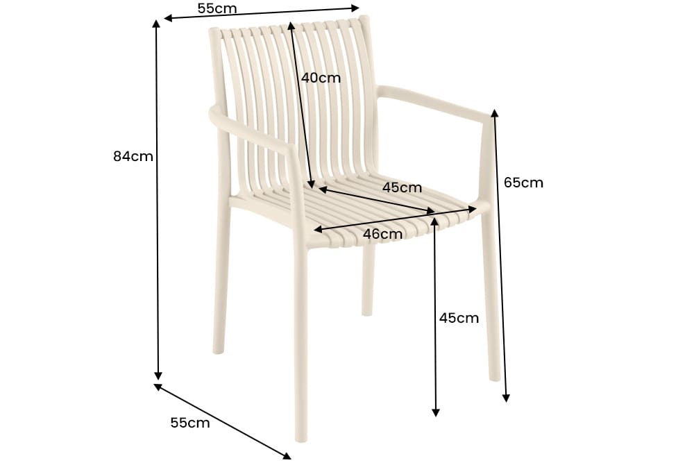 In- und Outdoor Stuhl STUDIO ITALIA greige stapelbar wetterfest Gartenstuhl