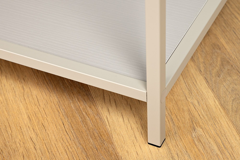 Modernes Bücherregal SLIM LINE 185cm champagner beige Metallgestell sechs Regalböden
