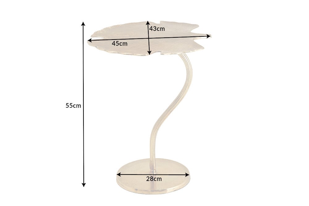 Dekorativer Beistelltisch GINKGO LEAF 55cm gold handmade Metall