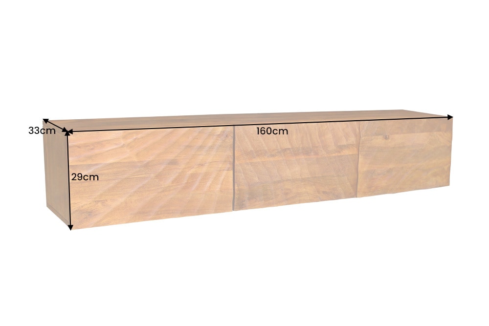 Massivholz TV-Bank SCORPION 160cm braun Mango Lowboard Hängeschrank