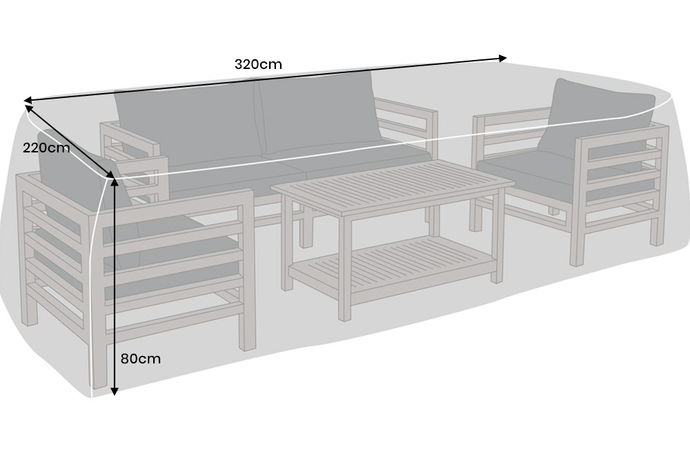 Rechteckige Schutzhaube PRESTIGE PROTECT 320cm anthrazit Abdeckung wetterfest