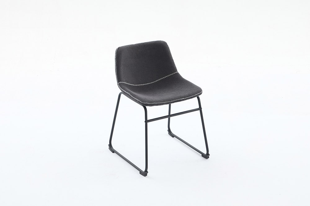 Industrial Design Stuhl DJANGO grau Cord mit Metallgestell
