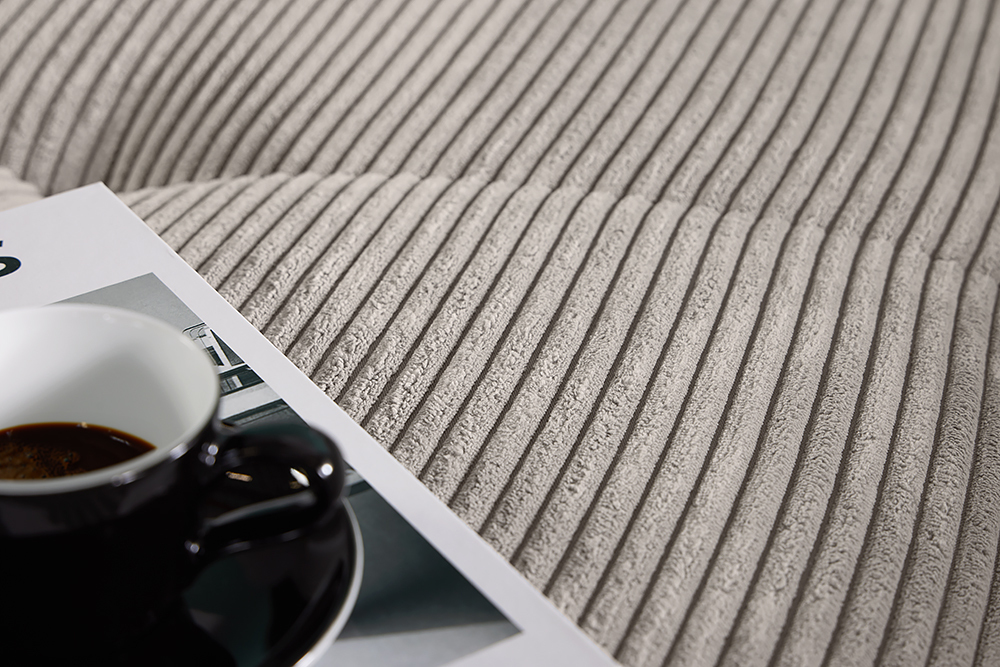 Modernes Ecksofa KENT 220cm greige Cord inkl. Hocker Federkern L-Form Wohnlandschaft Modernes Ecksofa KENT 220cm greige Cord inkl. Hocker Federkern L-Form Wohnlandschaft