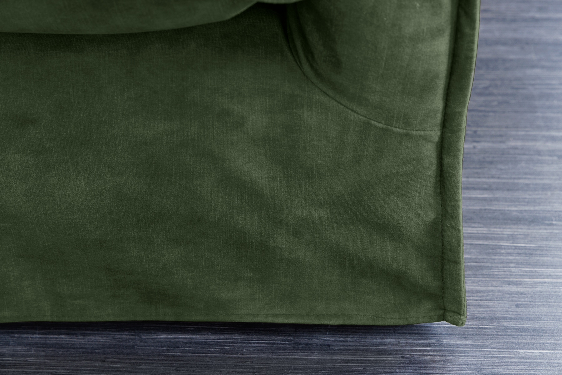 Großes 3-Sitzer Sofa HEAVEN 200cm dunkelgrün Samt Federkern waschbarer Bezug Hussensofa Couch