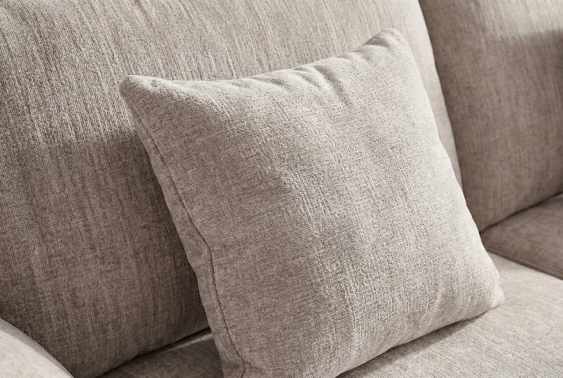 Stilvolles Sofa SOHO 225cm beige Chenille 3-Sitzer Couch mit Wellenunterfederung