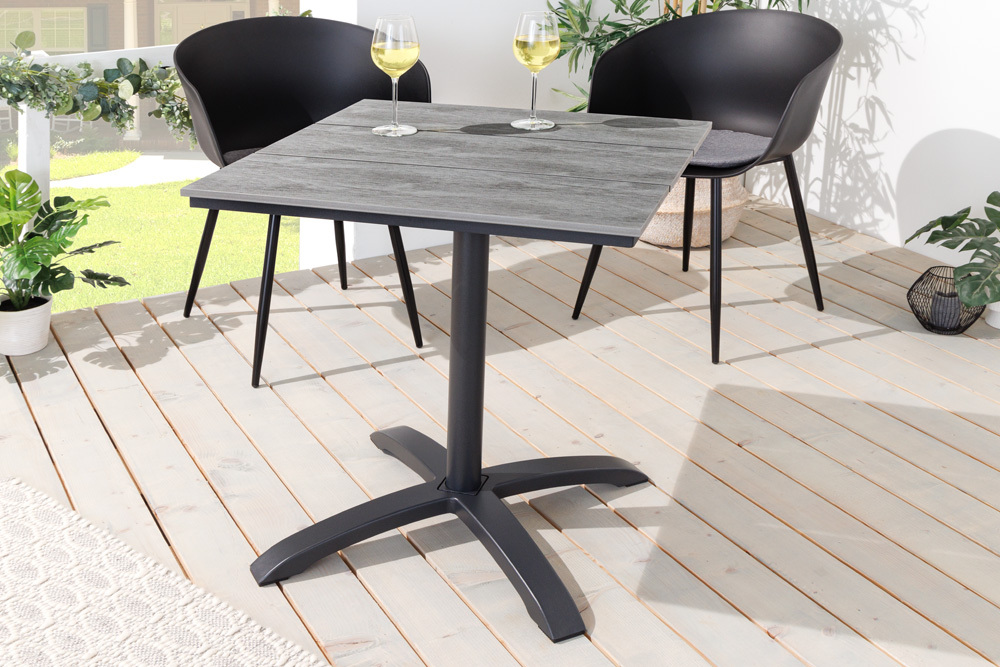Outdoor Bistrotisch DESIGNO 70cm schwarz grau Aluminium wetterfest Gartentisch