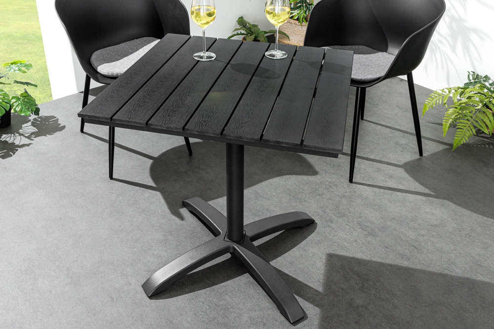 Moderner Bistrotisch DESIGNO 70cm anthrazit Aluminium wetterfest Outdoor Gartentisch