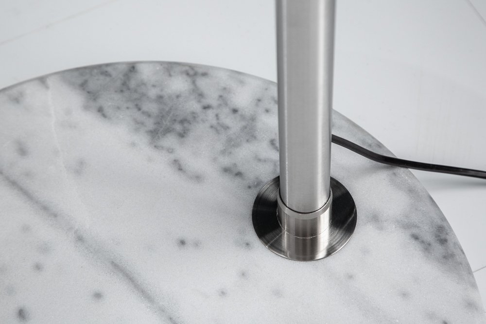Design Bogenlampe EXTENSO 230cm weiß Stehlampe mit weißem Marmorfuß