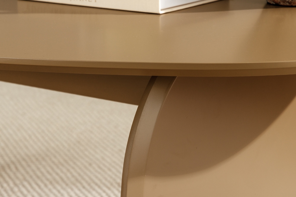 Design Couchtisch ORBIT 120cm greige organische Form