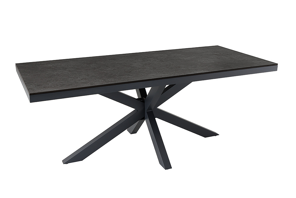 In- und Outdoor Esstisch GALAXIE 200cm anthrazit Keramik Aluminium wetterfest