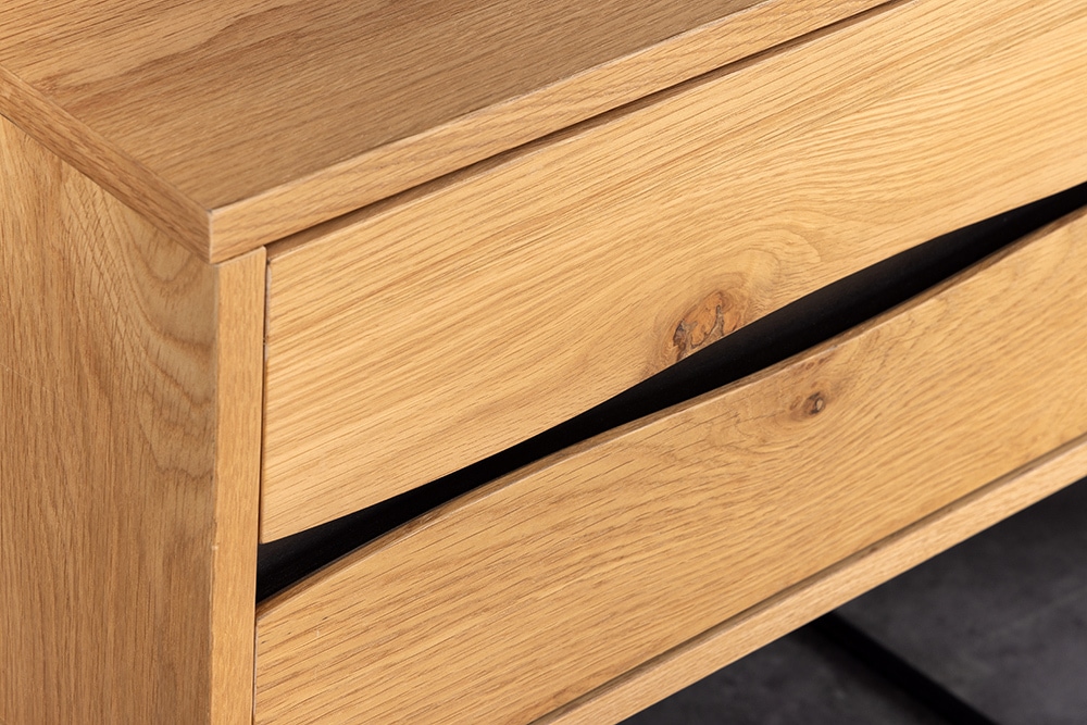 Hängendes TV-Lowboard LIVING EDGE 160cm natur schwarz Wildeiche geölt Baumkante