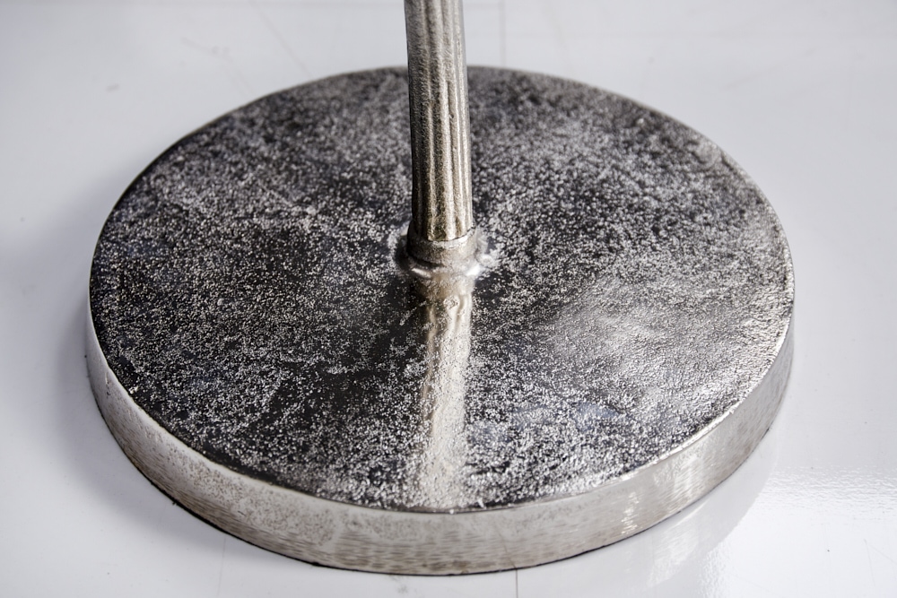Handgearbeiteter Beistelltisch ABSTRACT LEAF 40cm silber