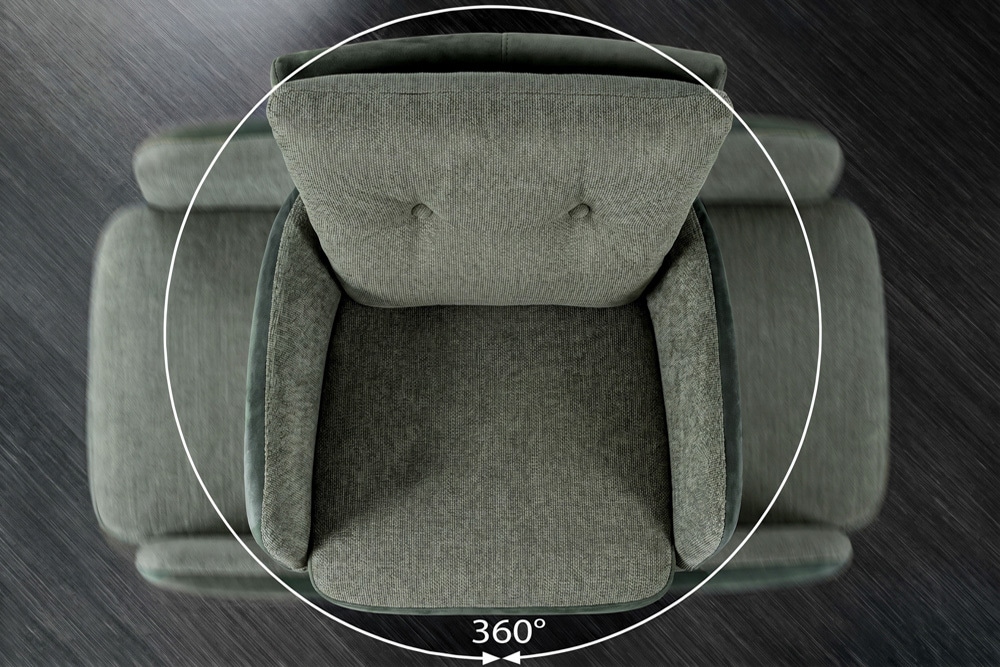 Drehbarer Design Barhocker BIG GEORGE grün Samt Taschenfederkern mit Armlehnen Metall
