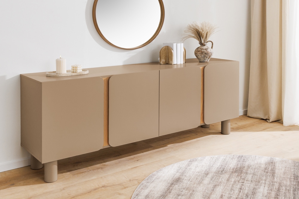 Sideboard COSMO 180cm greige Eiche Soft Close Stauraum