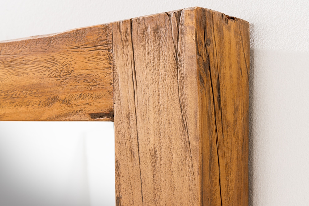 Massiver Spiegel JAVA 180cm natur recyceltes Teakholz hängend oder stehend