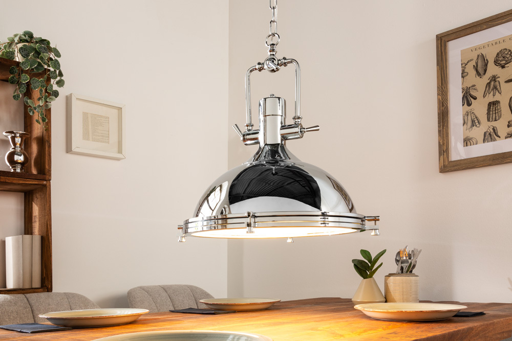 Industrial Hängelampe INDUSTRIAL 45cm silber Chrom Designklassiker