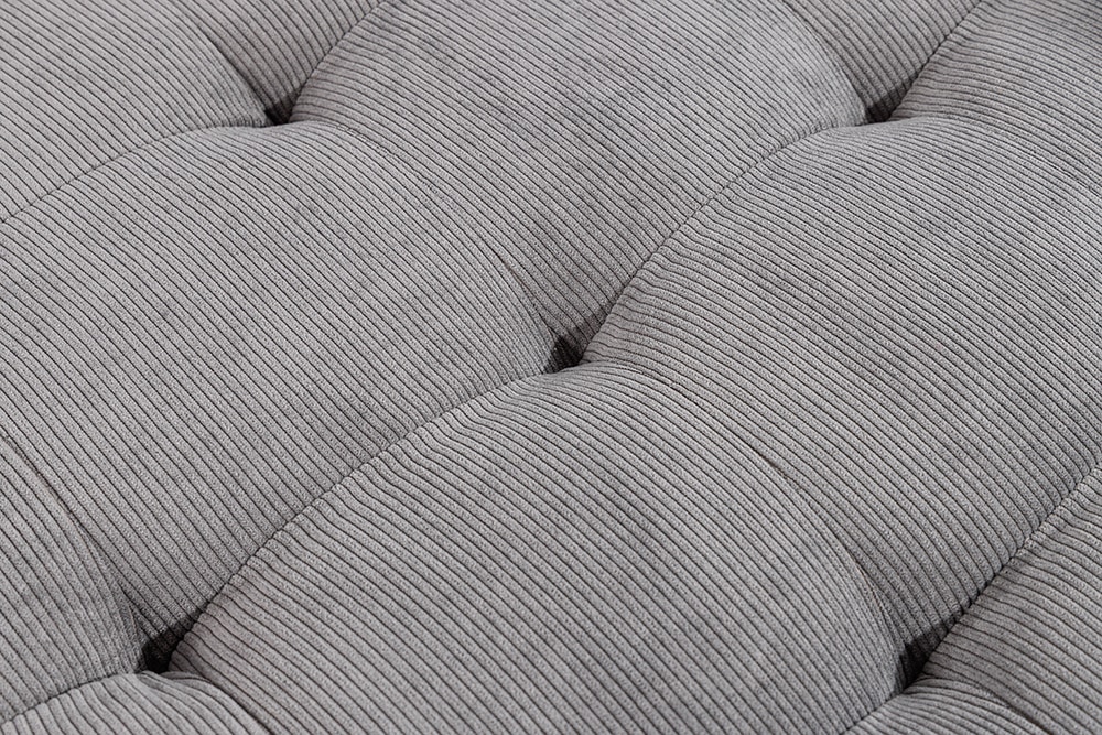 Modernes Ecksofa STOCKHOLM 220cm grau Cordstoff Federkern 3-Sitzer-Sofa
