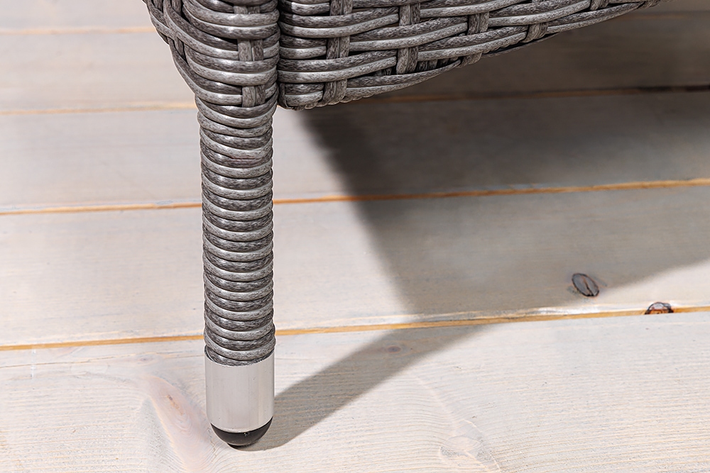Outdoor Gartenstuhl SYLT grau Polyrattan Hochlehner mit Armlehne verstellbar wetterfest