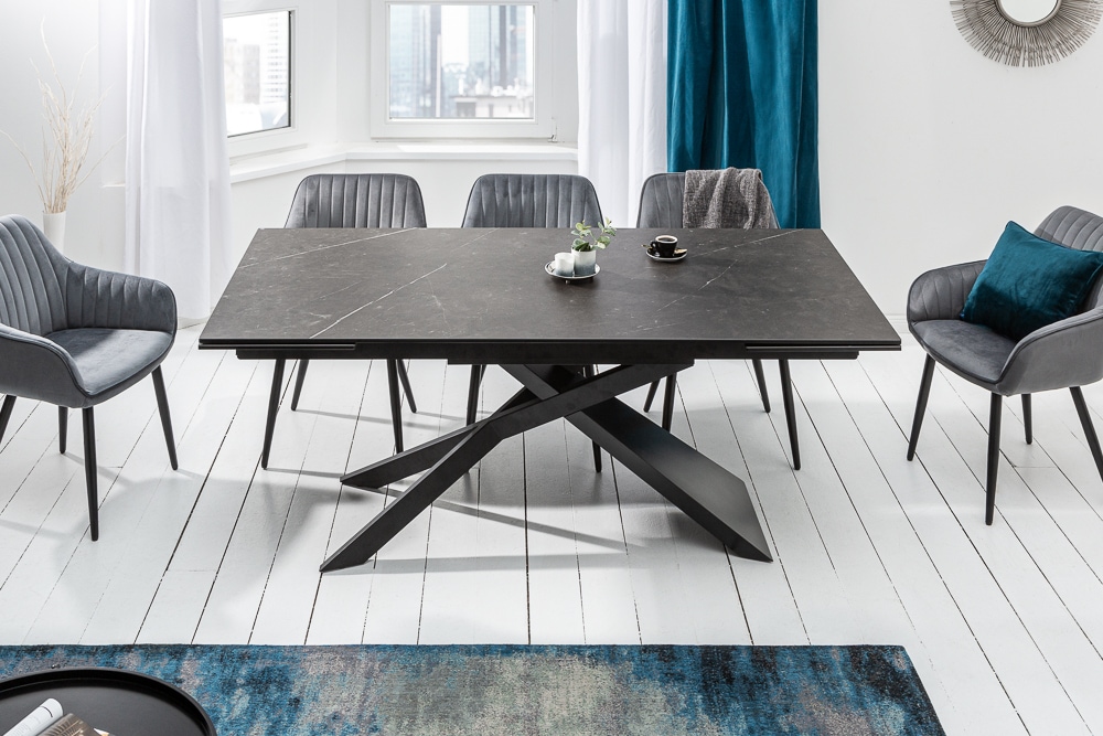 Ausziehbarer Esstisch EUPHORIA 180-220-260cm Graphit Keramik made in Italy
