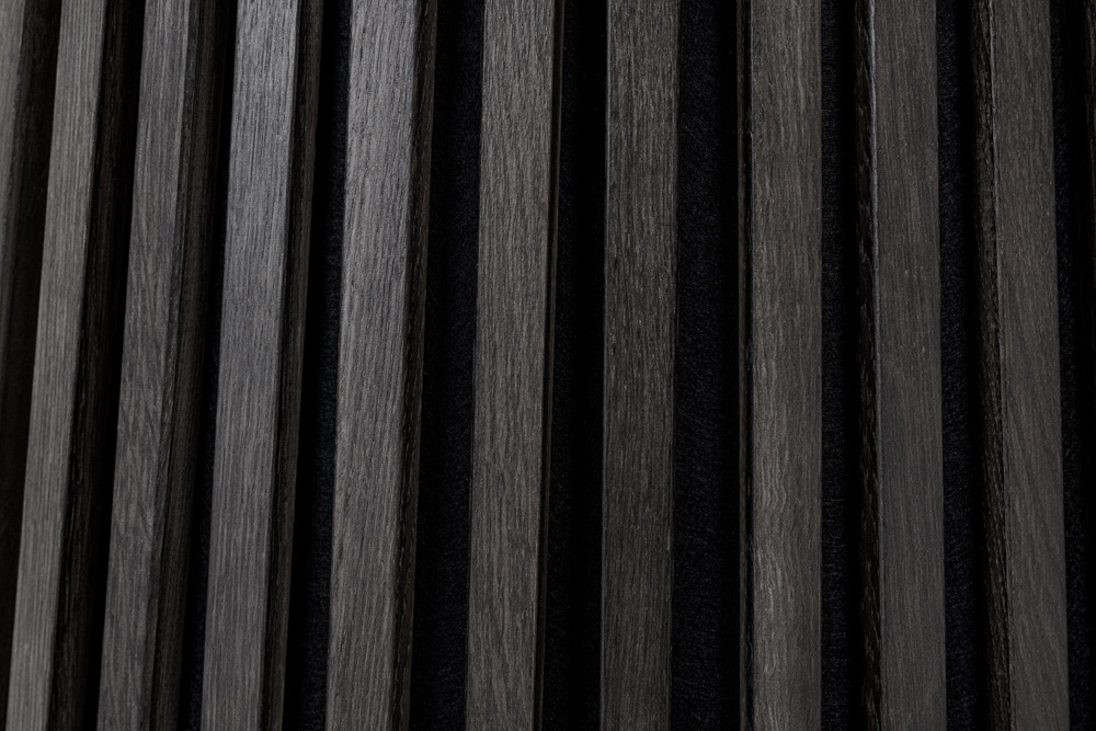 Runder Esstisch VALHALLA WOOD 120cm schwarz Eichenholz Säulenfuß
